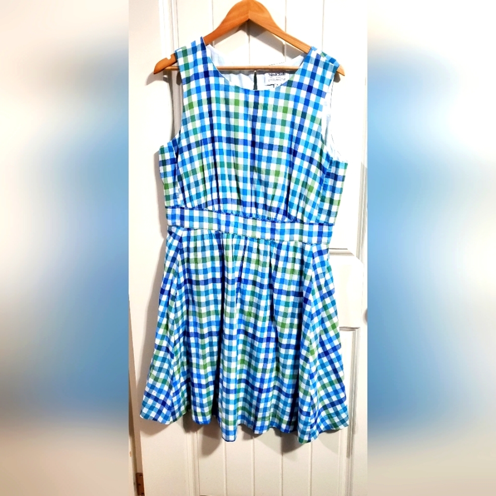 Emily and Fin Modcloth Exclusive Lucy Blue and Green Dress